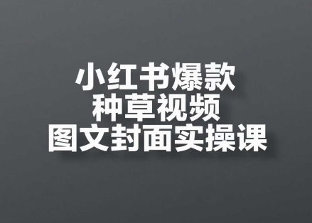 小红书爆款种草视频图文封面实操课，​开店、选品、引流、变现全流程-闲赋网
