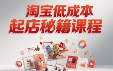 淘宝低成本起店系统课，助你快速起店，实现弯道超车-闲赋网