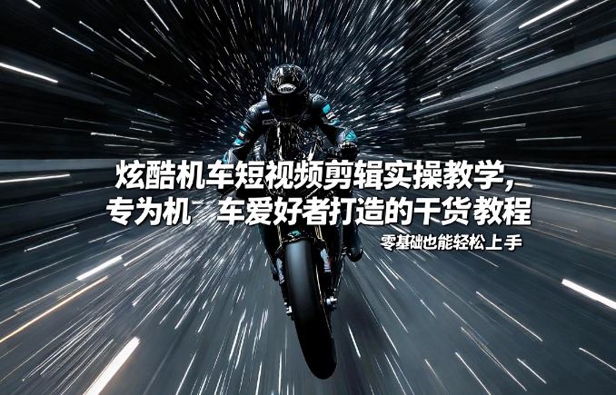 炫酷机车短视频剪辑实操教学，专为机车爱好者打造的干货教程，零基础也能轻松上手-闲赋网