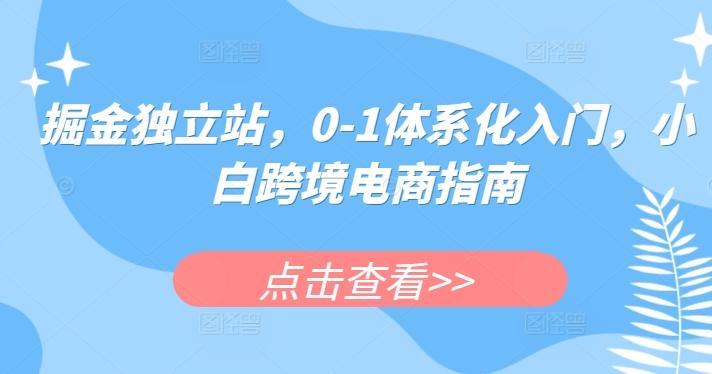 掘金独立站，0-1体系化入门，小白跨境电商指南-闲赋网