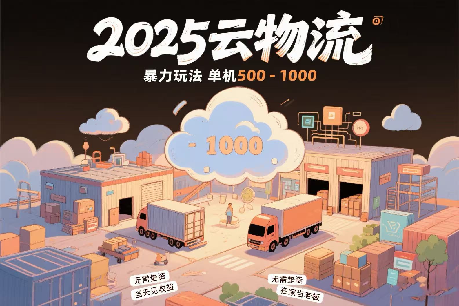 云物流赚差价，项目纯利润500~1000，无需垫资，当天到账。不需要有车，…-闲赋网