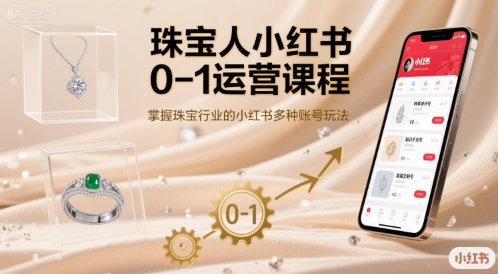 珠宝人小红书0-1运营课程，掌握珠宝行业的小红书多种账号玩法-闲赋网