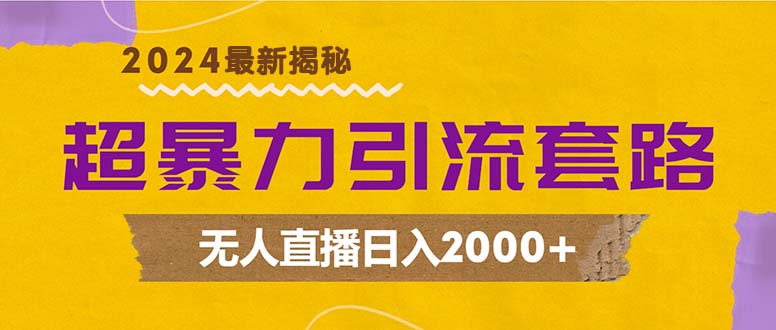 超暴力引流套路，无人直播日入2000+-闲赋网