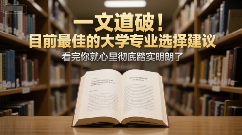 付费文章：一文道破！目前最佳的大学专业选择建议，看完你就心里彻底踏实明朗了-闲赋网