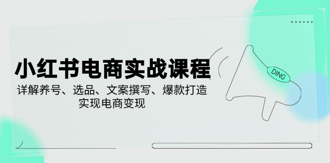 小红书电商实战课程，详解养号、选品、文案撰写、爆款打造，实现电商变现-闲赋网