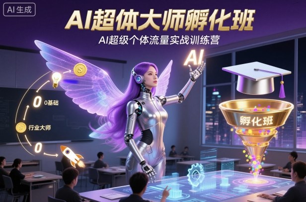 AI超体大师孵化班，AI超级个体流量实战训练营-闲赋网