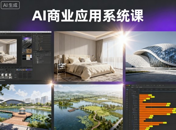 AI商业应用系统课，室内-软装-建筑-景观，智能设计+效果图+动画画实战-闲赋网