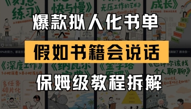 最新爆款拟人化书单玩法，假如书籍会说话，保姆级教程-闲赋网