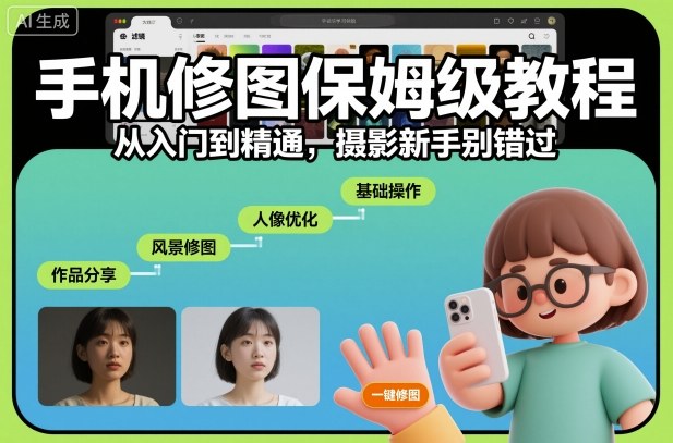 手机修图保姆级教程，从入门到精通，摄影新手别错过-闲赋网