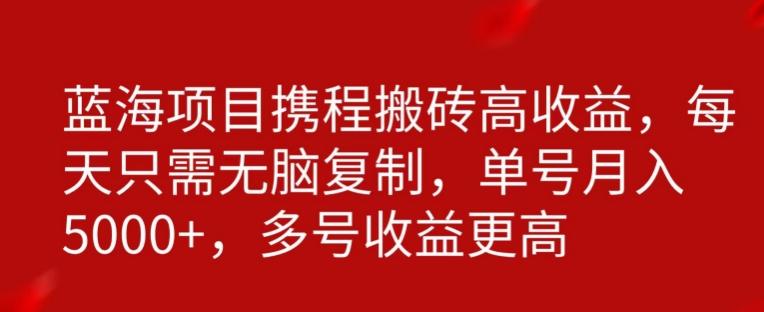 携程搬砖项目，只需每天无脑复制，月入5000+-闲赋网
