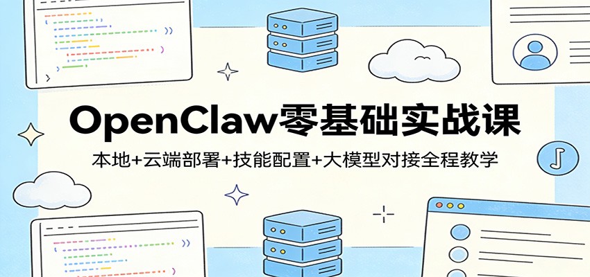 OpenClaw零基础实战课：本地+云端部署+技能配置+大模型对接全程教学-闲赋网