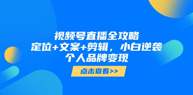 视频号直播全攻略，定位+文案+剪辑，小白逆袭个人品牌变现-闲赋网