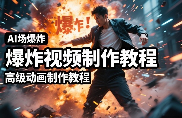 AI场景爆炸视频制作教程，利用人物实拍视频制作出高级的动画特效-闲赋网