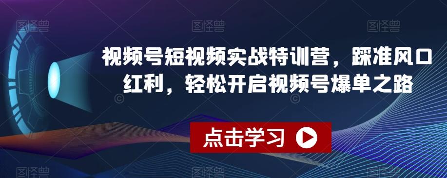 视频号短视频实战特训营，踩准风口红利，轻松开启视频号爆单之路-闲赋网