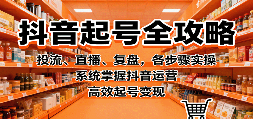抖音起号全攻略，投流、直播、复盘，各步骤实操，系统掌握抖音运营，高效起号变现-闲赋网