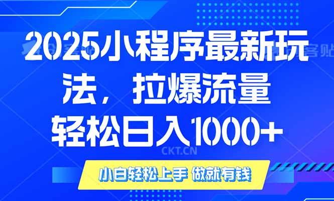 2025年小程序最新玩法，流量直接拉爆，单日稳定变现1000+-闲赋网