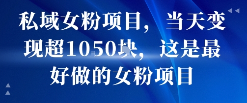 私域女粉项目，当天变现超1k，这是最好做的女粉项目，可放大操作-闲赋网