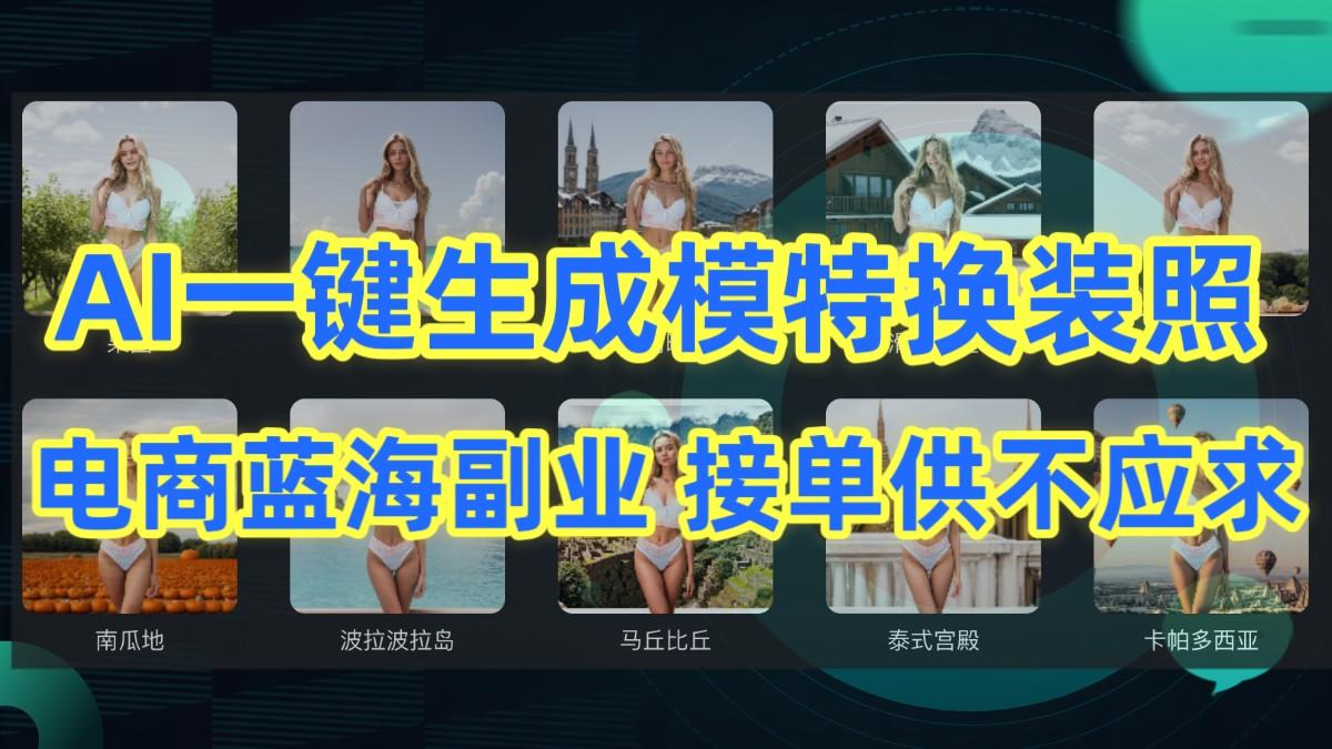 AI制作一键生成模特换装照，电商蓝海副业，接单供不应求-闲赋网