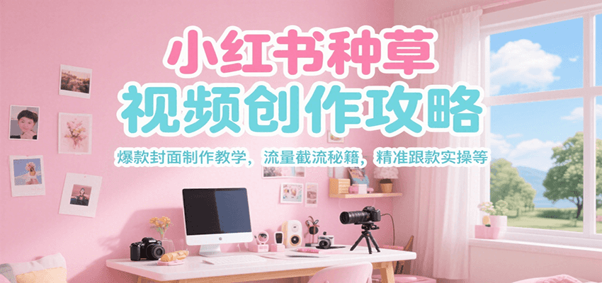 小红书种草视频创作攻略，爆款封面制作教学 ，流量截流秘籍 ，精准跟款实操等-闲赋网