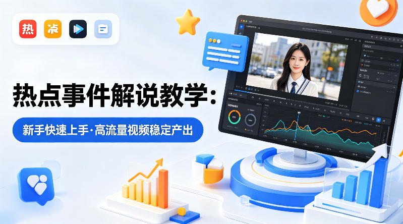 某大V的热点事件解说教学，新手也能快速上手，稳定产出高流量解说视频-闲赋网