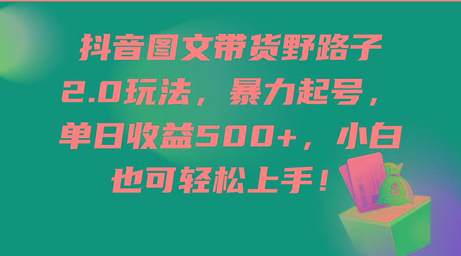 (9790期)抖音图文带货野路子2.0玩法，暴力起号，单日收益500+，小白也可轻松上手！-闲赋网