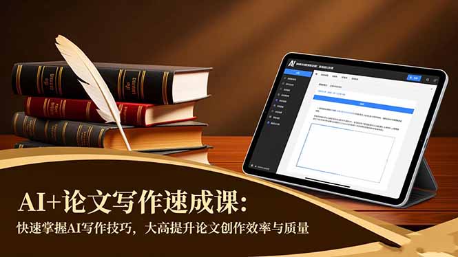 AI+论文写作速成课：快速掌握AI写作技巧，大幅提升论文创作效率与质量-闲赋网