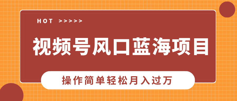 视频号风口蓝海项目，中老年人的流量密码，操作简单轻松月入过万-闲赋网