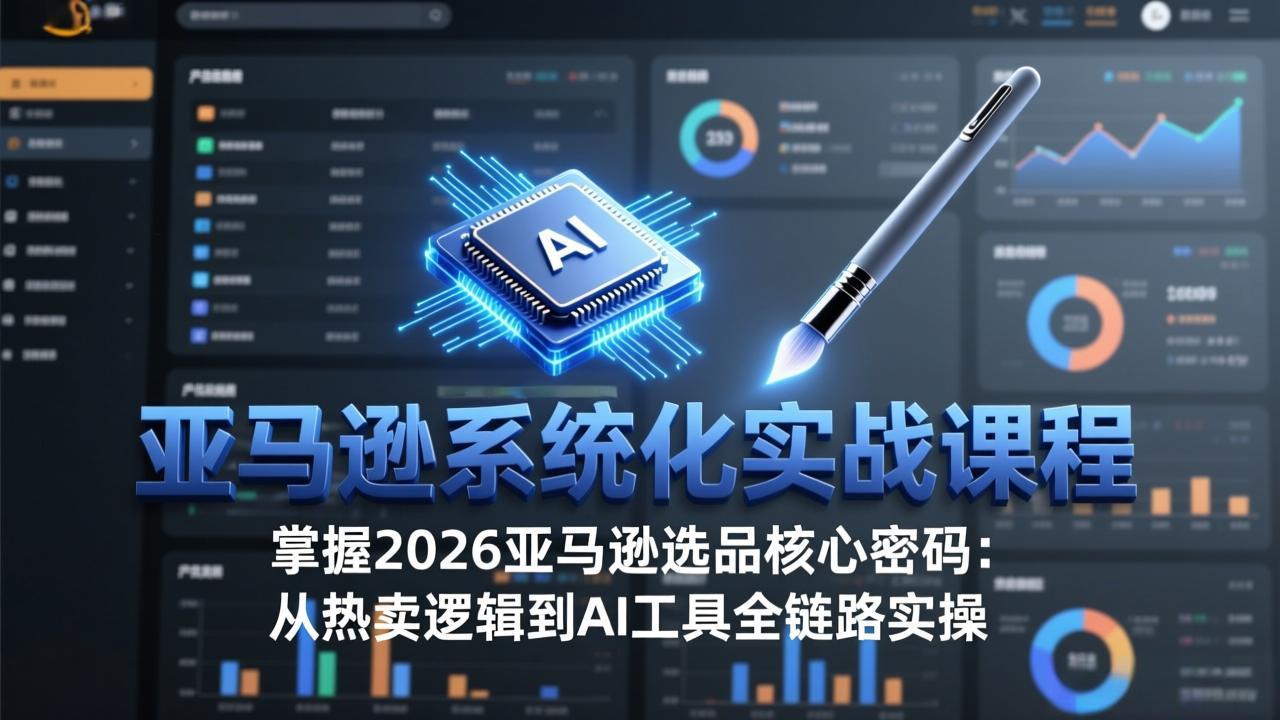 亚马逊系统化实战课-更新3月：2026最新选品方法论，从热卖原因分析到AI作图，提升选品成功率-闲赋网