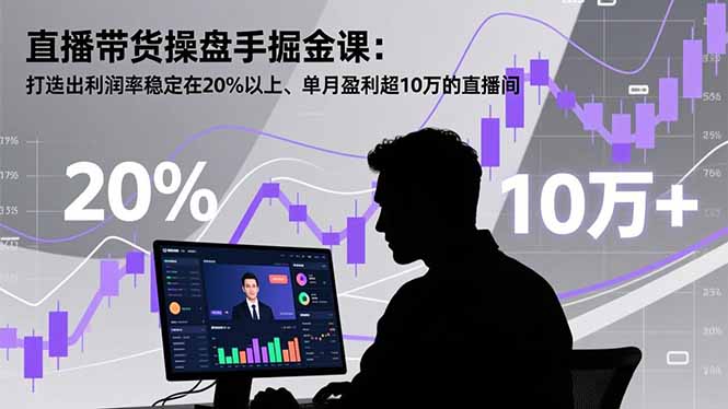 直播带货操盘手掘金课：打造出利润率稳定在20%以上、单月盈利超10万的直播间-闲赋网