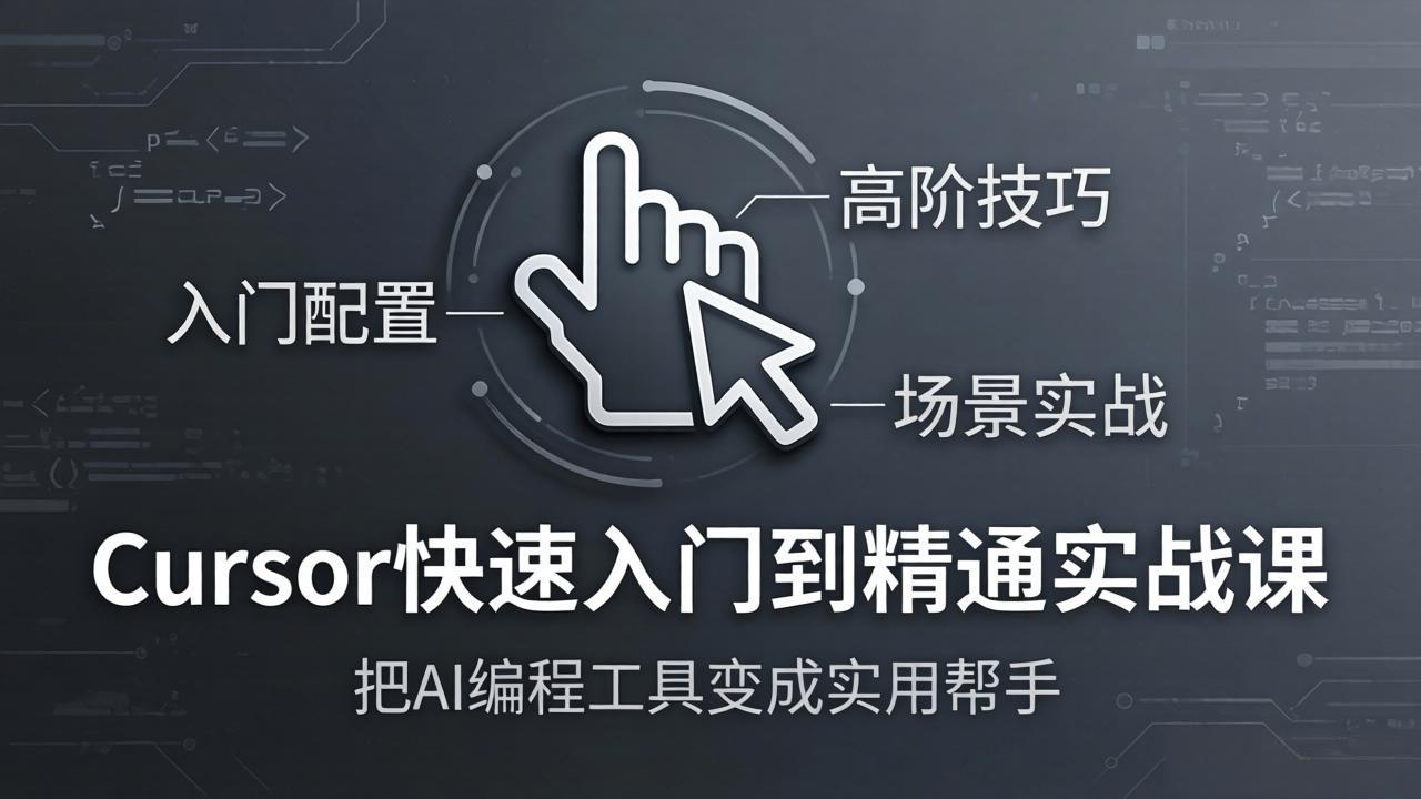 Cursor快速入门到精通实战课：入门配置+高阶技巧+场景实战，把AI编程工具变成实用帮手-闲赋网