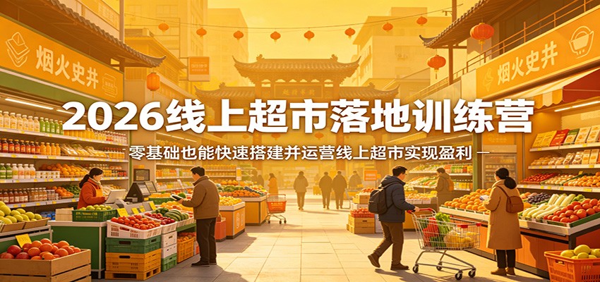 2026线上超市落地训练营，零基础也能快速搭建并运营线上超市实现盈利-闲赋网