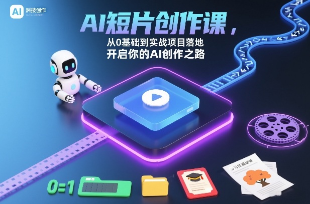 AI短片创作课，从0基础到实战项目落地，开启你的AI创作之路(更新)-闲赋网