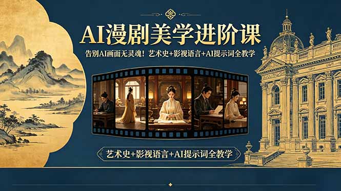 告别AI画面无灵魂！AI漫剧美学进阶课-更新，艺术史+影视语言+AI提示词全教学-闲赋网