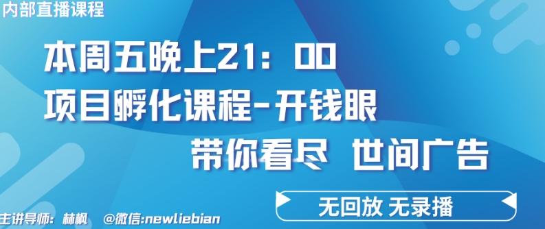 4.26日内部回放课程《项目孵化-开钱眼》赚钱的底层逻辑【揭秘】-闲赋网