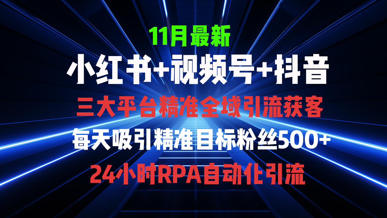 全域多平台引流私域打法，小红书，视频号，抖音全自动获客，截流自…-闲赋网