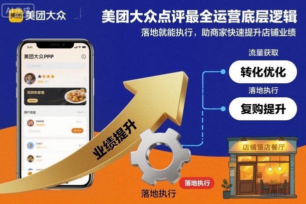 美团大众点评最全运营底层逻辑，落地就能执行，助商家快速提升店铺业绩-闲赋网