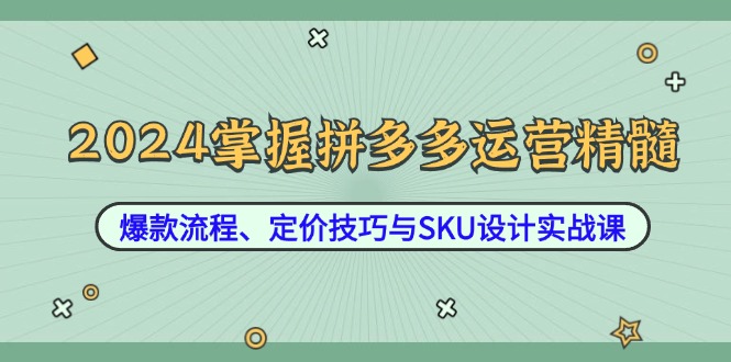 2024掌握拼多多运营精髓：爆款流程、定价技巧与SKU设计实战课-闲赋网