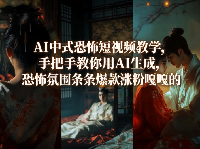 AI中式恐怖短视频教学，手把手教你用AI生成，恐怖氛围条条爆款涨粉嘎嘎的-闲赋网