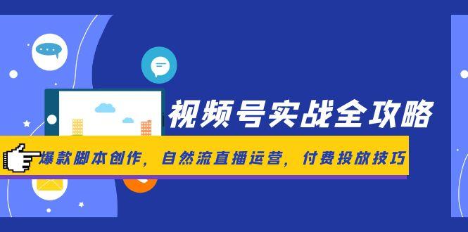 视频号实战全攻略，爆款脚本创作，自然流直播运营，付费投放技巧-闲赋网