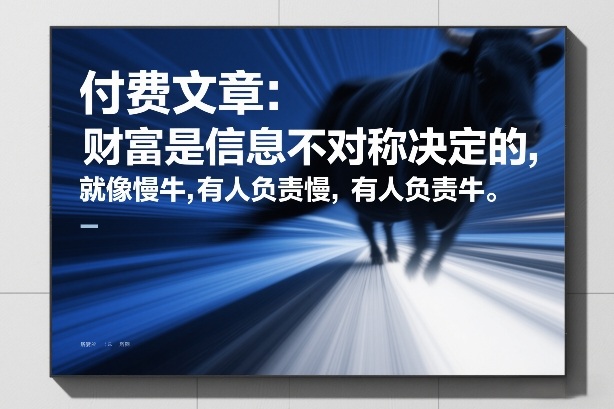 付费文章：财富是信息不对称决定的，就像慢牛，有人负责慢，有人负责牛-闲赋网