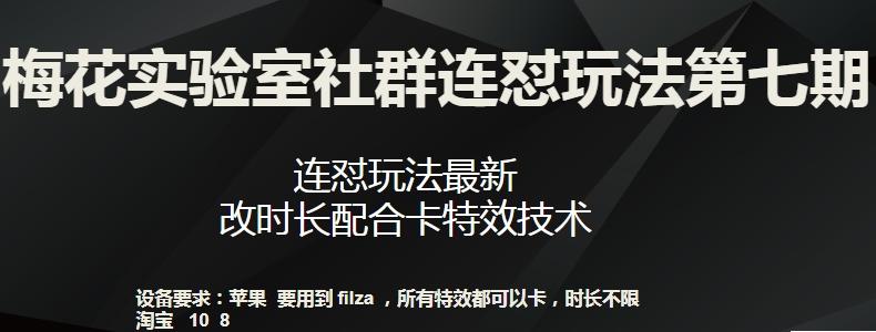 梅花实验室社群连怼玩法第七期，连怼玩法最新，改时长配合卡特效技术-闲赋网
