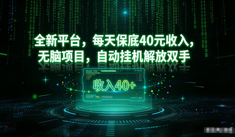 最新看广平台，每天保底30-4米，无脑项目，自动挂G解放双手【揭秘】-闲赋网