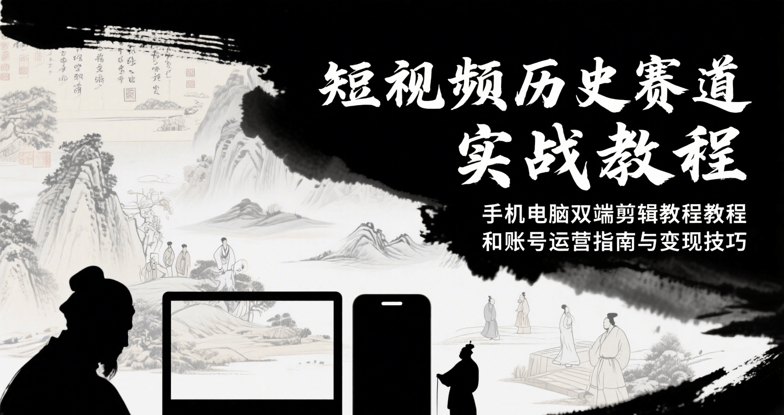 短视频历史赛道实战教程，手机电脑双端剪辑教程和账号运营指南与变现技巧-闲赋网