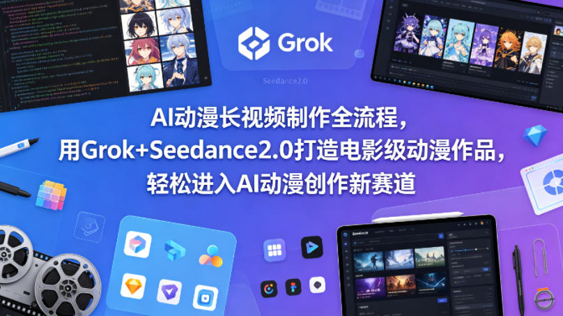 AI动漫长视频制作全流程，用Grok+Seedance2.0打造电影级动漫作品，轻松进入AI动漫创作新赛道-闲赋网