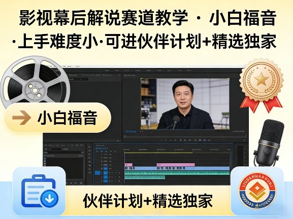 某大佬的影视幕后解说赛道教学，小白福音，上手难度小，可进伙伴计划+精选独家-闲赋网