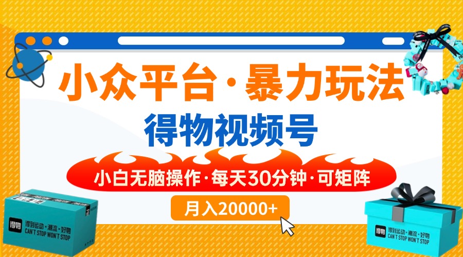 小众平台暴力玩法，一键搬运爆款视频，可矩阵小白无脑操作，每天30分钟…-闲赋网