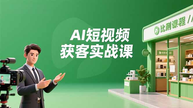 AI短视频获客实战课，数字人创作、实体行业应用、精准引流，30天获取客源月入6万+-闲赋网