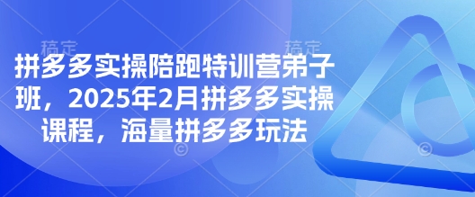 拼多多实操陪跑特训营弟子班，2025年2月拼多多实操课程，海量拼多多玩法-闲赋网