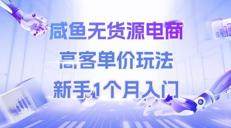 咸鱼无货源电商，高客单价玩法，新手1个月入门-闲赋网