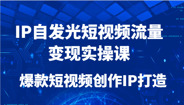 IP自发光短视频流量变现实操课，爆款短视频创作IP打造-闲赋网
